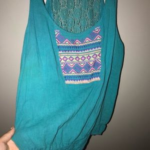 Blue tank top with cute design